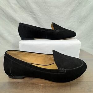 Talbots Loafers Shoes Women Size 7 W (wide) Black Suede Leather NWOB